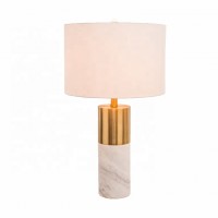 Home Hotel Decor Modern Energy Saving Creative Design Iron Nightstand Lamp Marble Metal Table Lamp