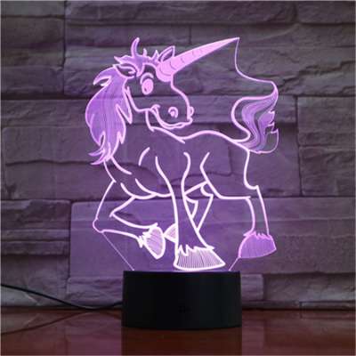 unicorn 3d table lamp black base 3d illusion lamp for ebay