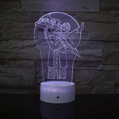 3D LED Lamp,3D Lamp Light, 3D Optical Illusion Visual Lamp for Christmas Gift