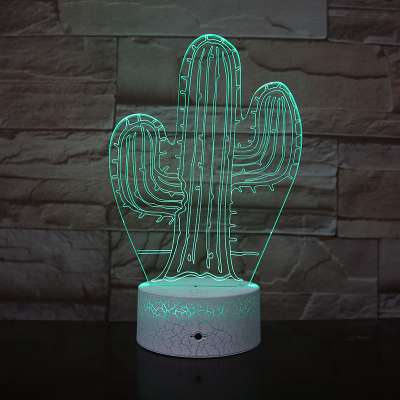 Christmas Hot Sale 3D Night Light LED Illusion Lamp Bedside Desk Table Lamp, 7/16 Color Changing Lights with USB Charger