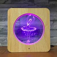 3D illusion wonderful ballet dancer design photo frame lamp led lighting for bedroom decoration