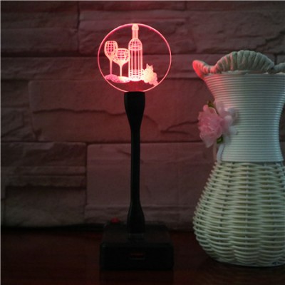 Color Changing USB LED Lamp Night lamp for Laptop Mini 3D Illusion