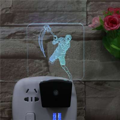 Creative 3D Effect Lamp 7 Colors Changing Automatically Acrylic Promotion Lamp USB Charge for Baby Sleeping