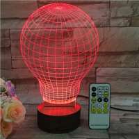 Special Wooden Base 3D Illusion Lamp 7 Colors Changing LED Night Light for Children Gift and Room Decoration