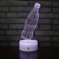 Abstract 3d illusion design night lamp white color base usb cable various colors lighting for bar usage